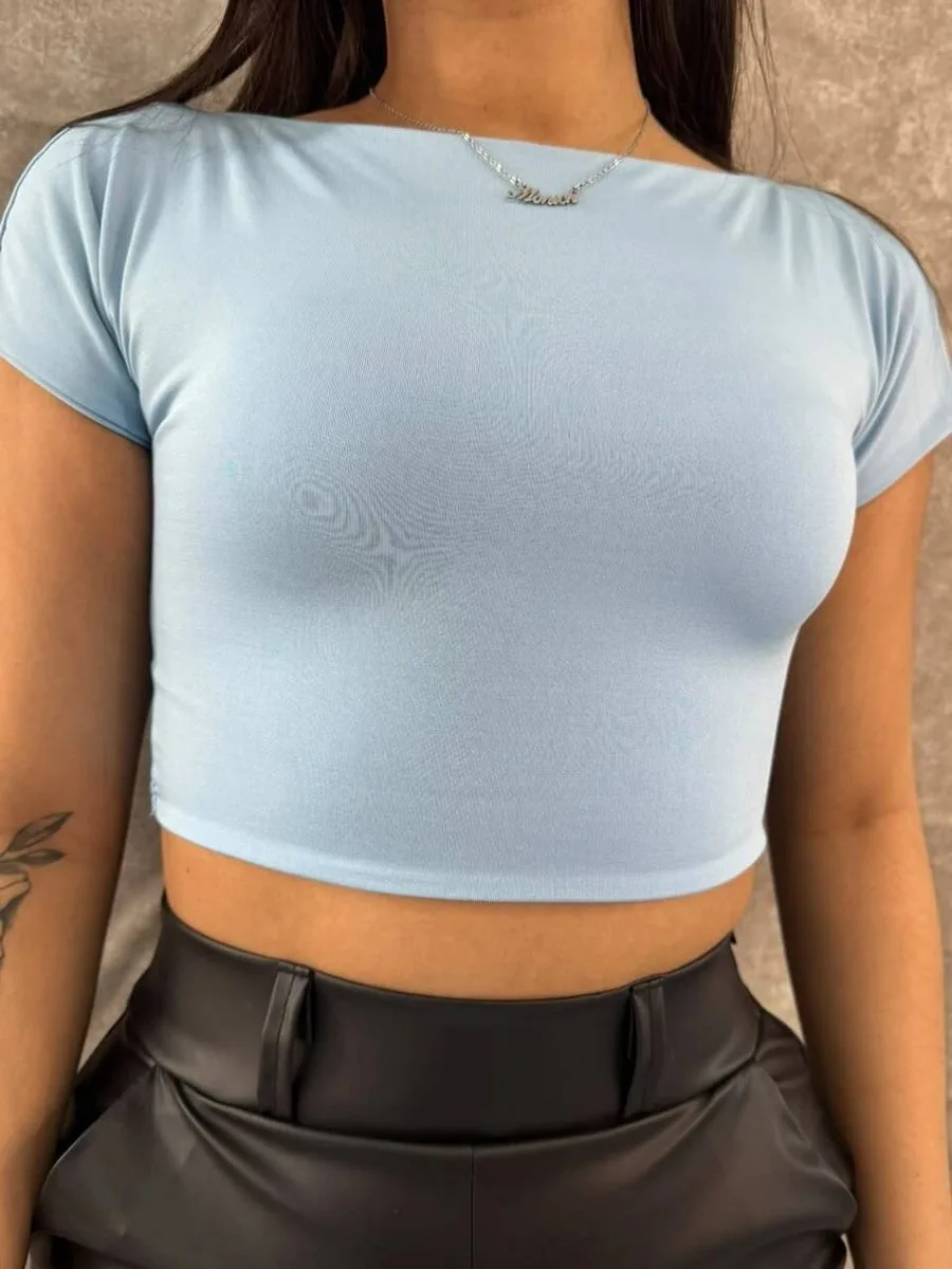 Cropped Suplex Costa Nua Azul Claro - foto 1