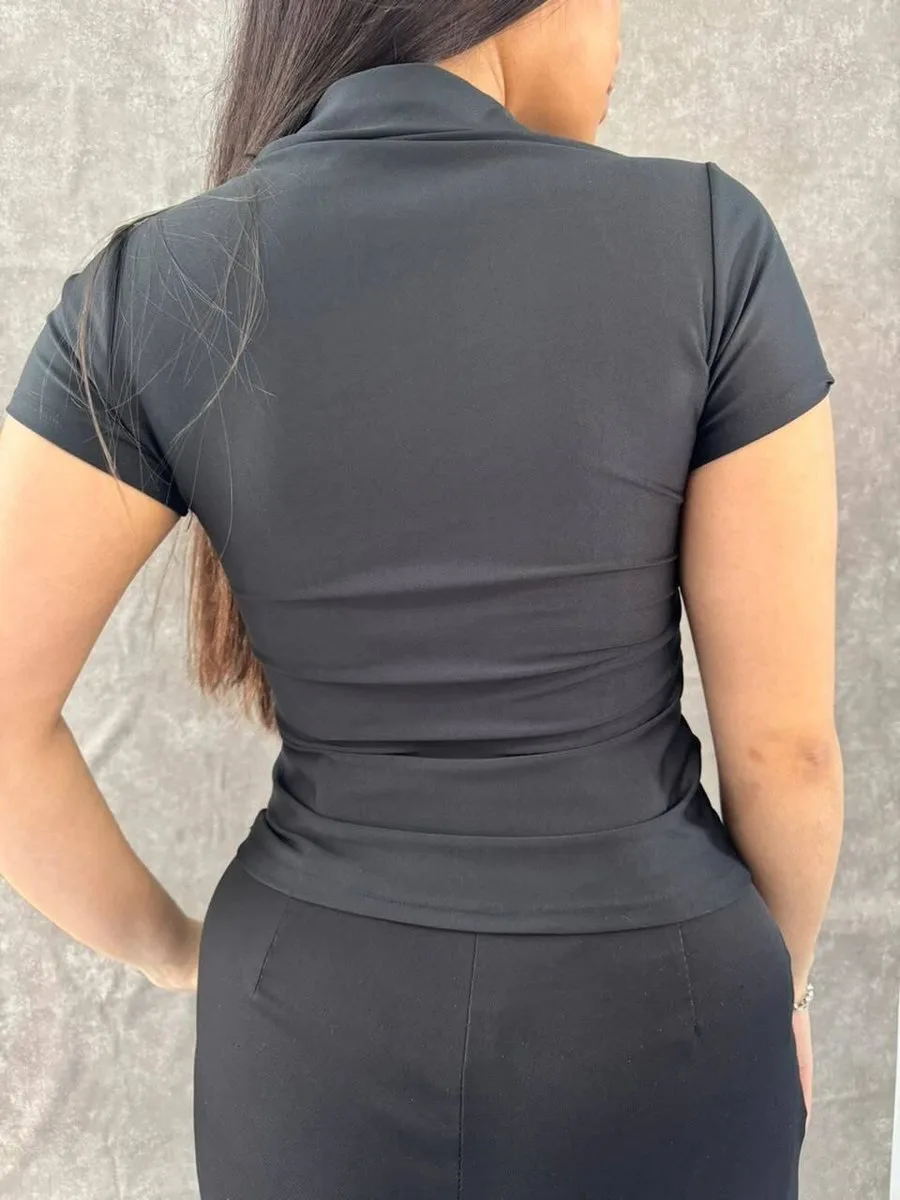 Blusa Gola Polo Em Suplex Preta - foto 3