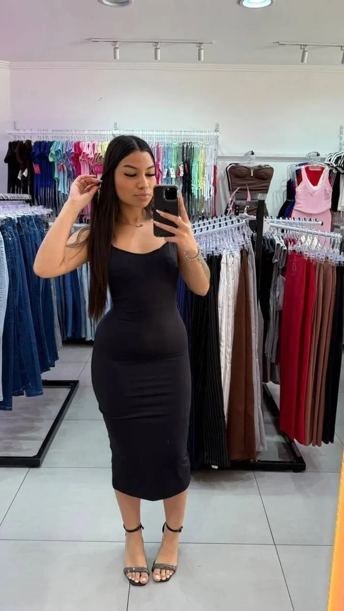 Vestido Luxxo Em Poliamida Com Costas Abertas E Bojo - foto 1
