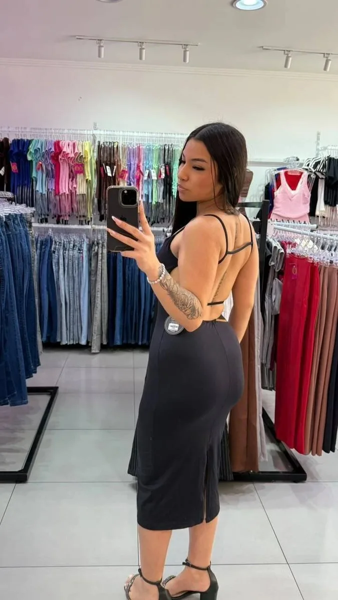 Vestido Luxxo Em Poliamida Com Costas Abertas E Bojo - foto 2