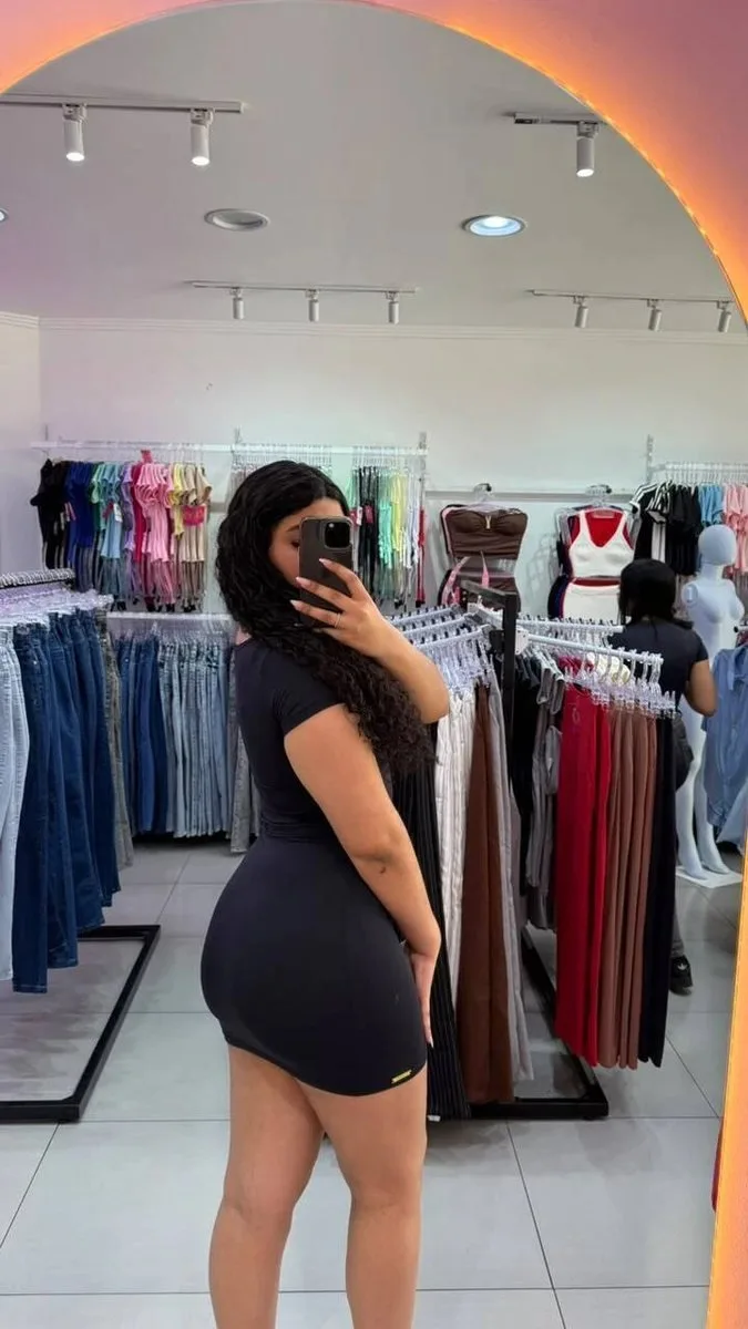 Vestido Luxxo Gola Quadrada Curto Com Bojo Preto - foto 2