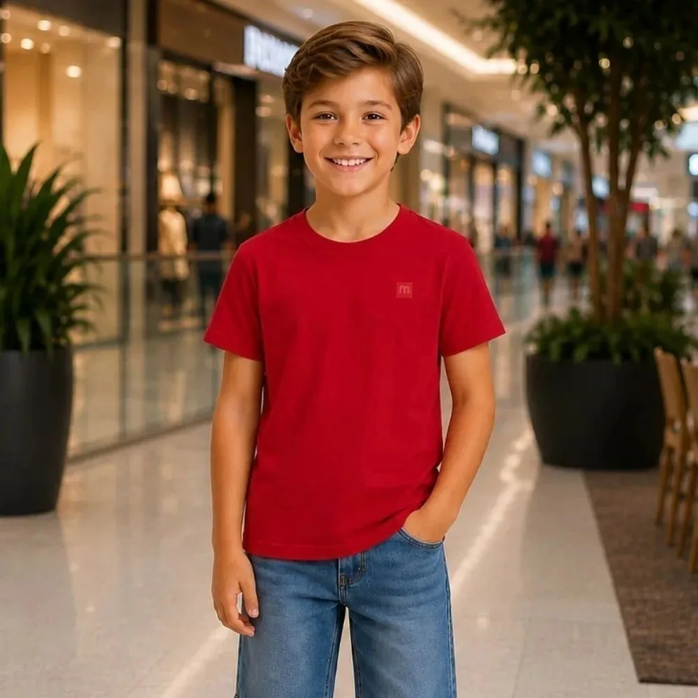 Camiseta Milon Masculina Lisa - Vermelho - foto 1
