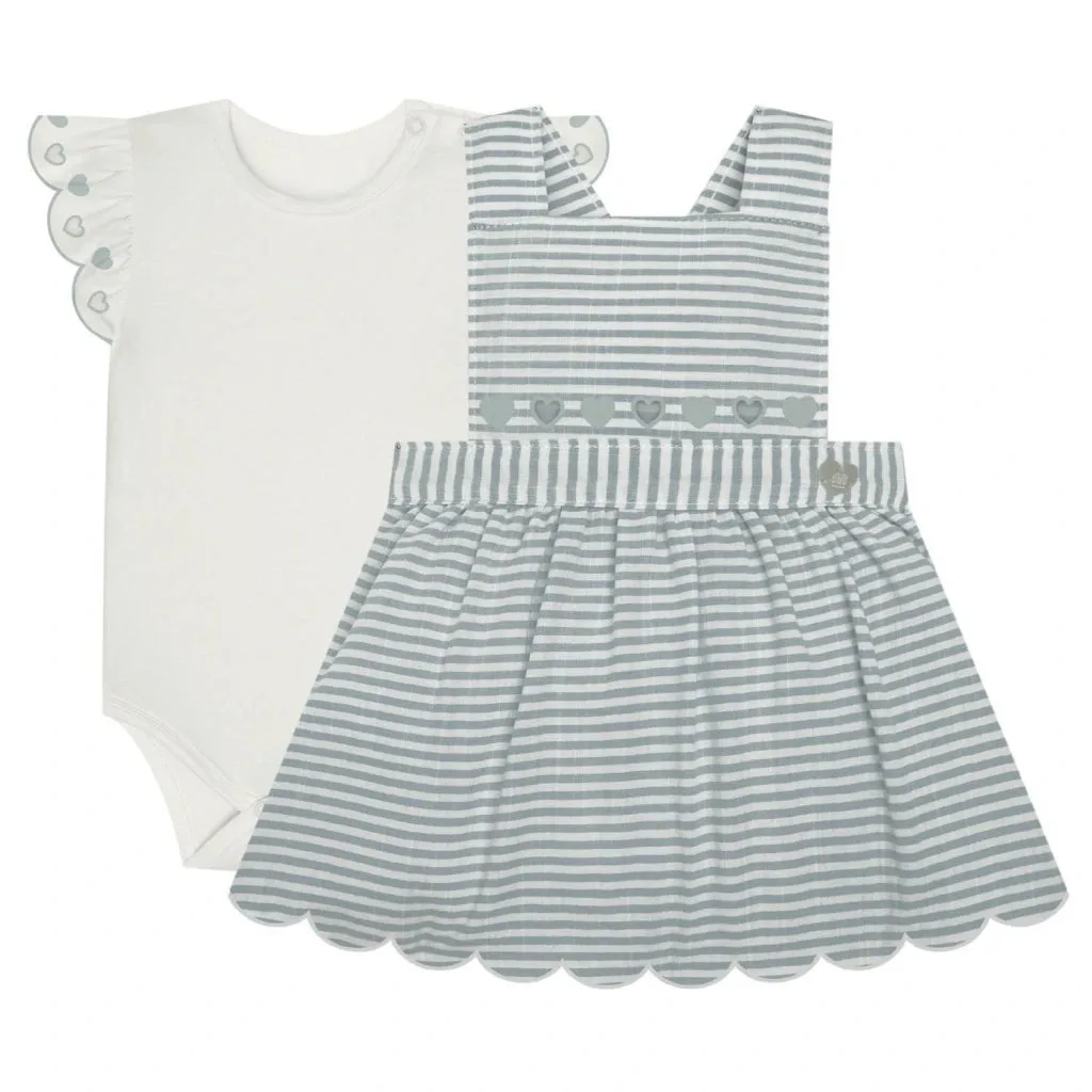 Conjunto Bebê Menina Bordado Milon - Off white - foto 1