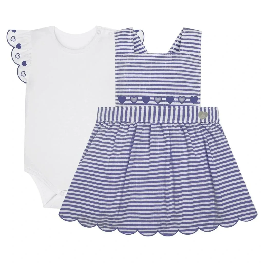 Conjunto Bebê Menina Bordado Milon - Branco - foto 1