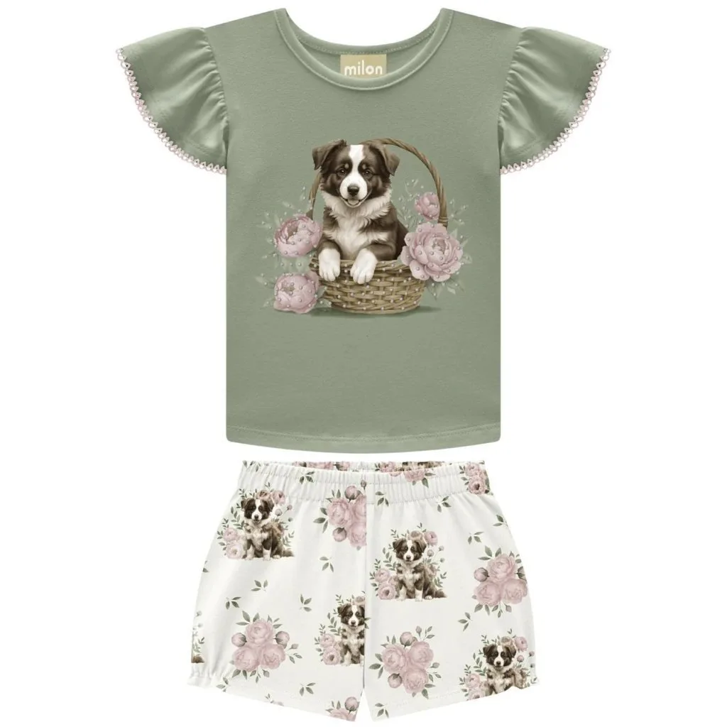 Conjunto Infantil Menina Cachorrinho Milon - foto 2