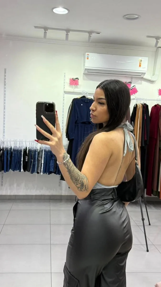 Body Poliamida Amarração Twist Glamour Cinza - foto 2