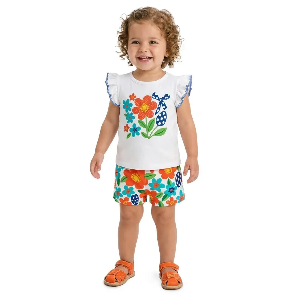 Conjunto Infantil Menina Flores Kyly - foto 1
