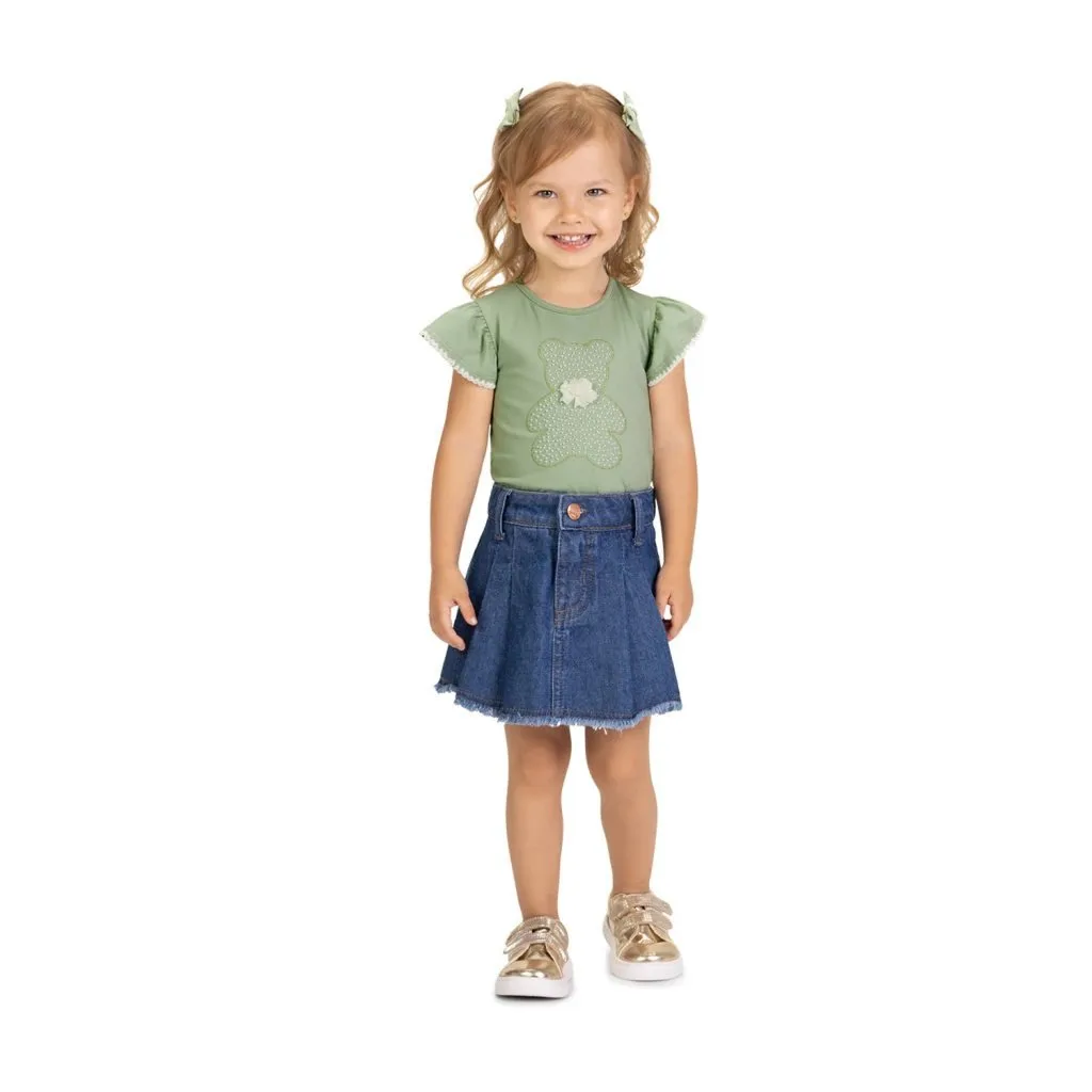 Blusa Infantil Menina Ursinho Milon - Verde - foto 2