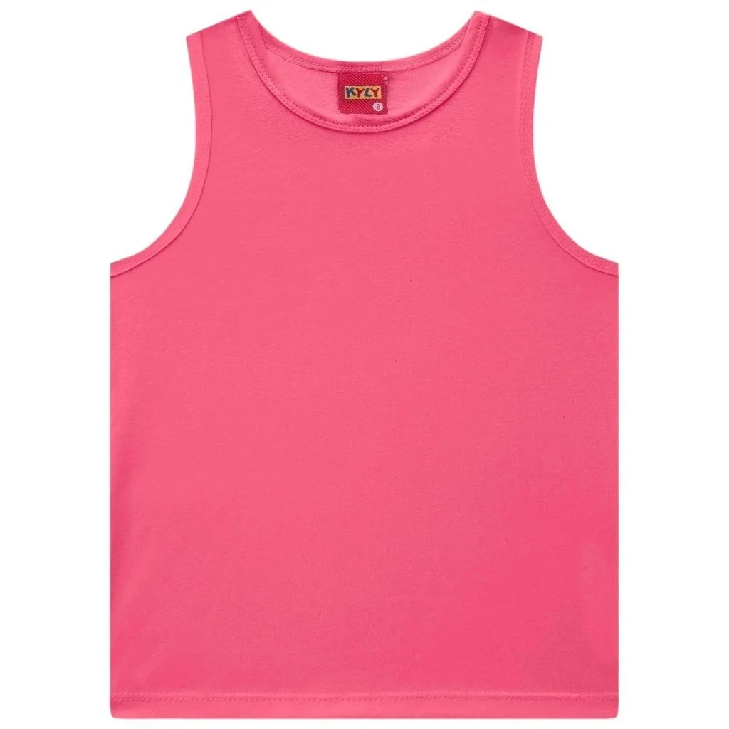 Regata Infantil Menina em Cotton Kyly - Rosa - foto 1