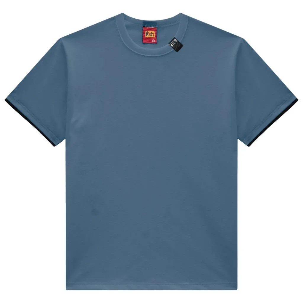 Camiseta Kyly Masculina Manga Curta Lisa NYC - Azul - foto 1