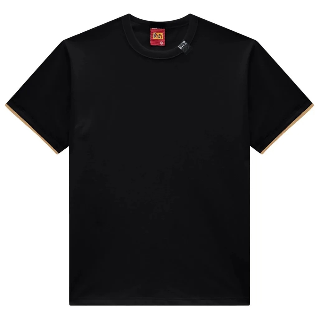 Camiseta Kyly Masculina Manga Curta Lisa NYC - Preto - foto 1