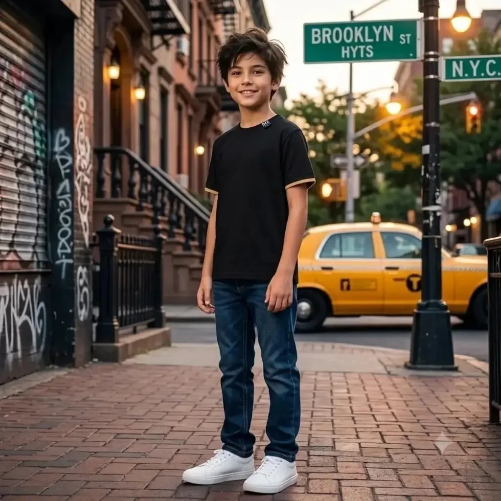 Camiseta Kyly Masculina Manga Curta Lisa NYC - Preto - foto 2