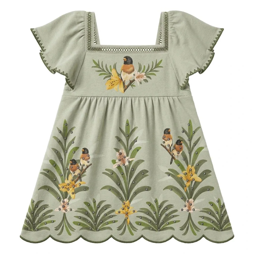 Vestido Infantil Menina com Strass Nanai - Verde - foto 1