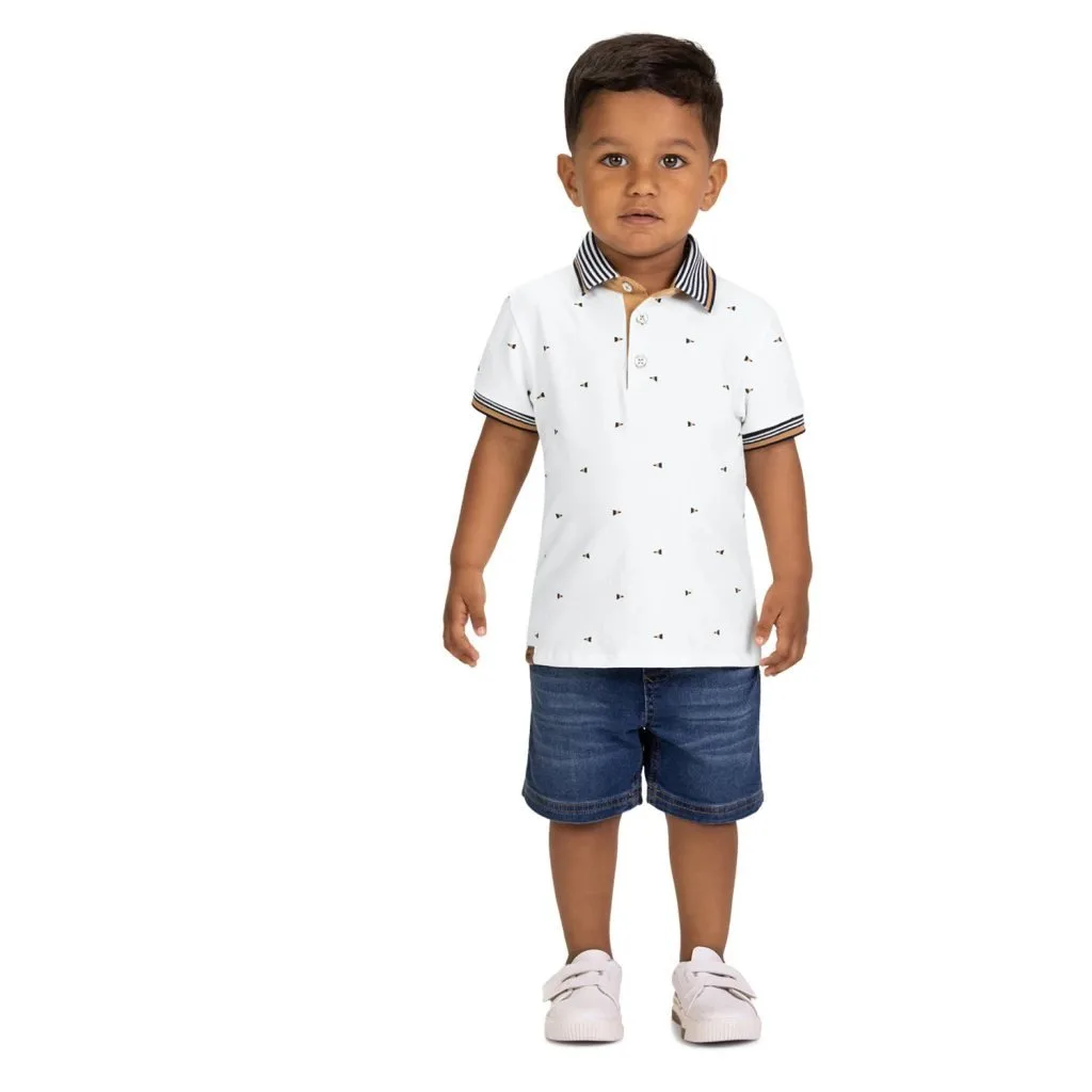 Camisa Polo Infantil Menino em Piquet Milon - foto 2