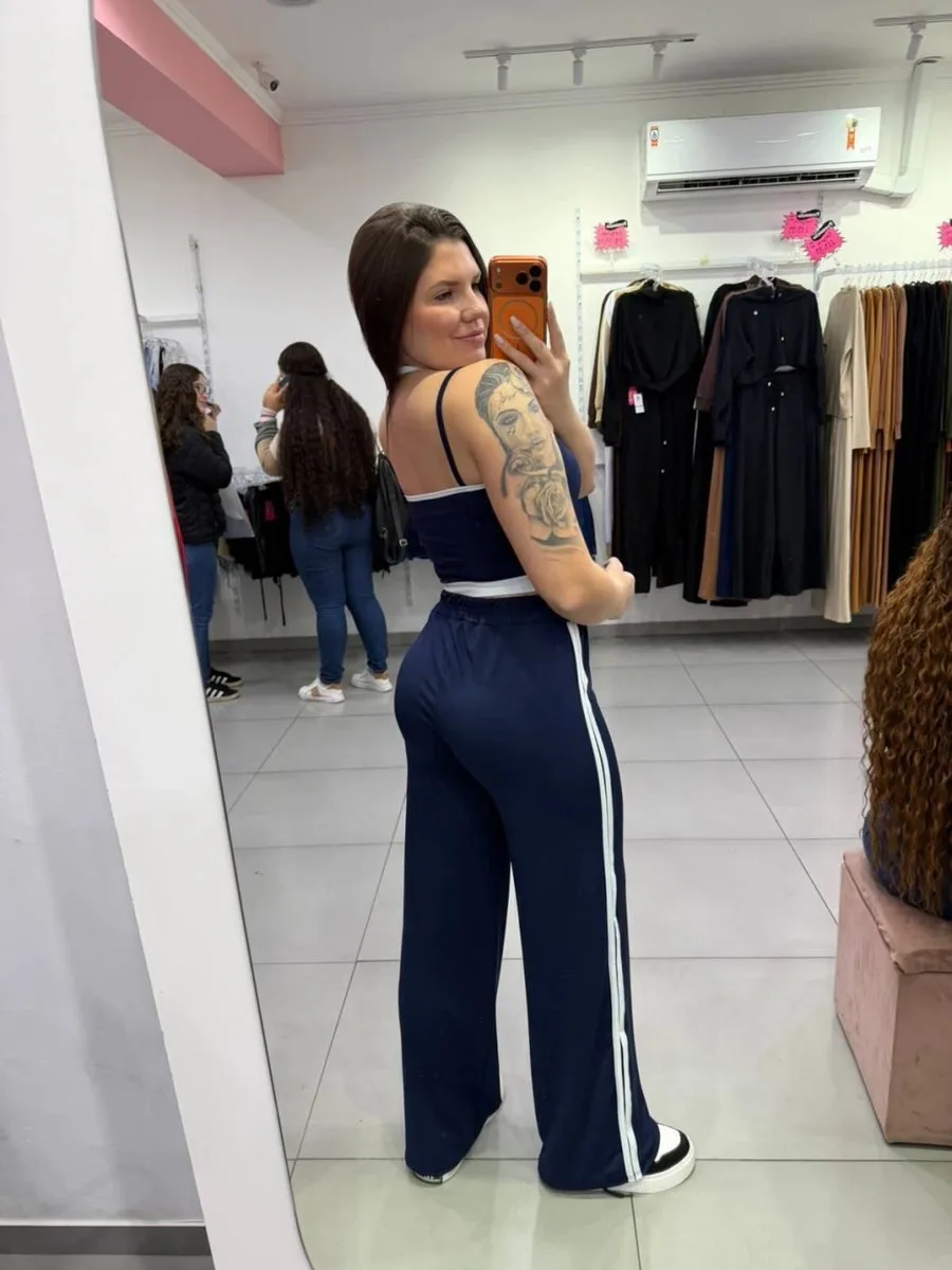 Conjunto Suplex Top e Calça Shape Azul Forte - foto 2
