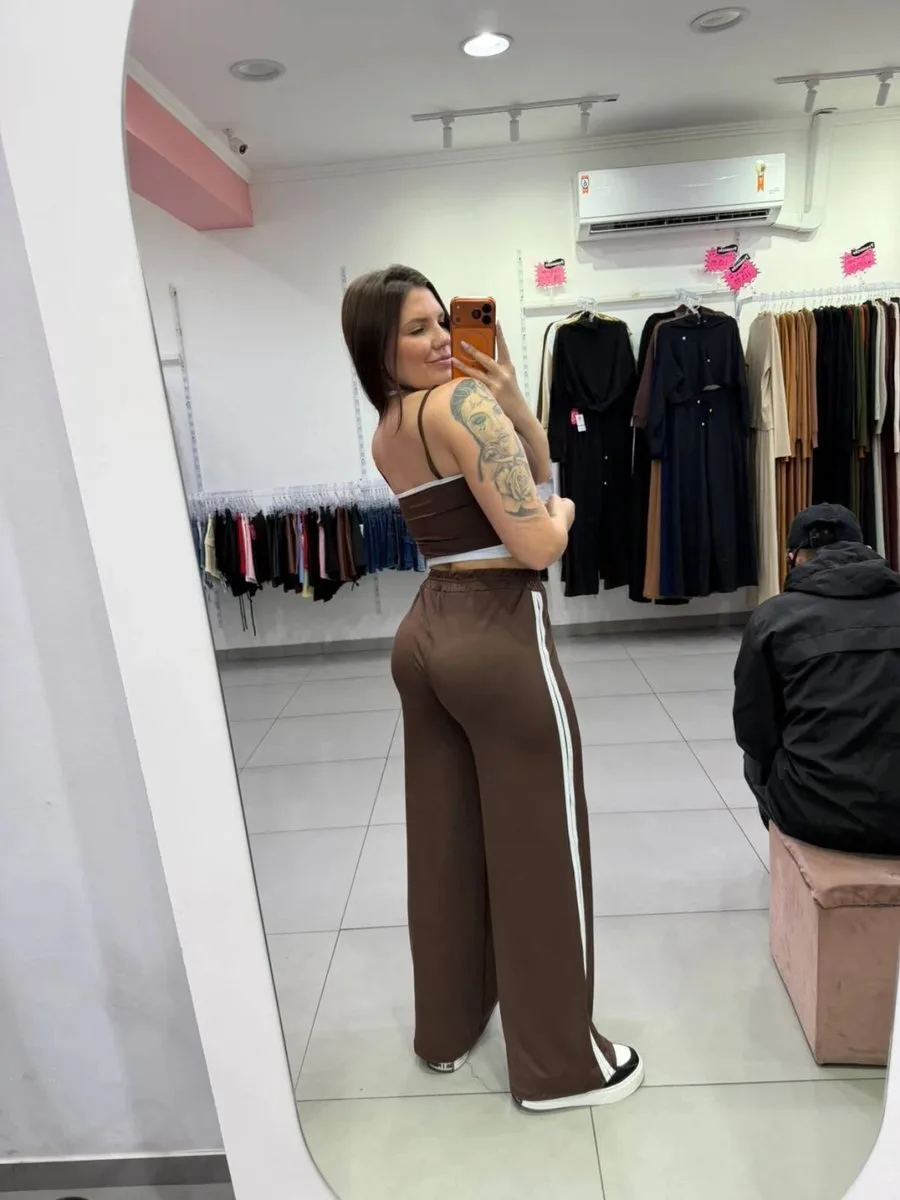 Conjunto Suplex Top e Calça Shape Marrom - foto 2