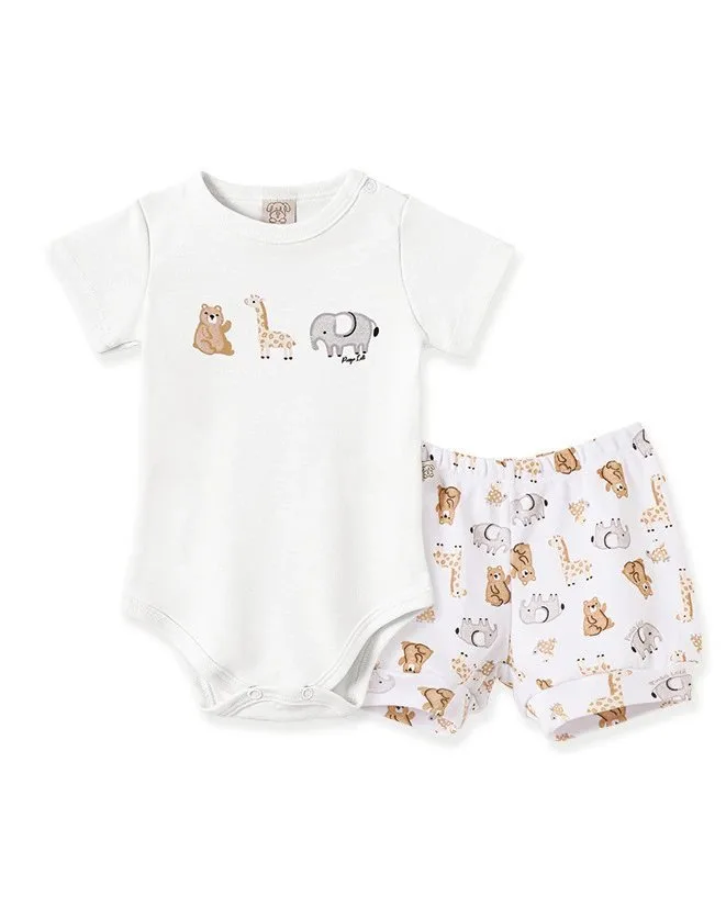 Conjunto Pingo Lelê Body Manga Curta e Shorts - foto 1