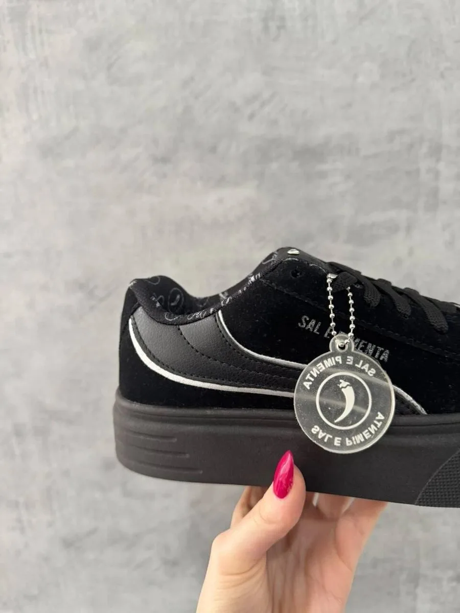 Tênis Sal e Pimenta Preto Com Detahe Branco Urban - foto 2