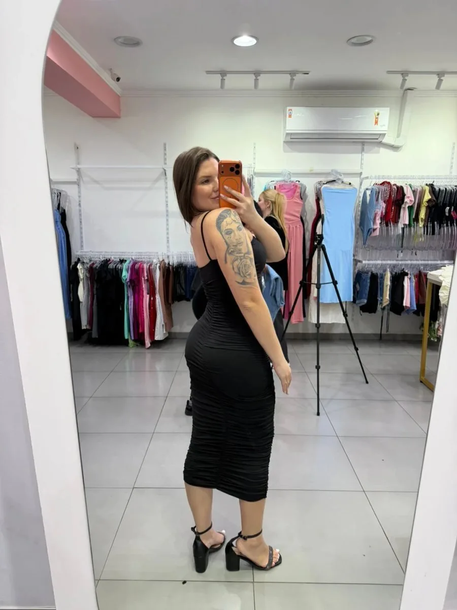 Vestido Suplex Premium Ançinha Fina Preto - foto 2