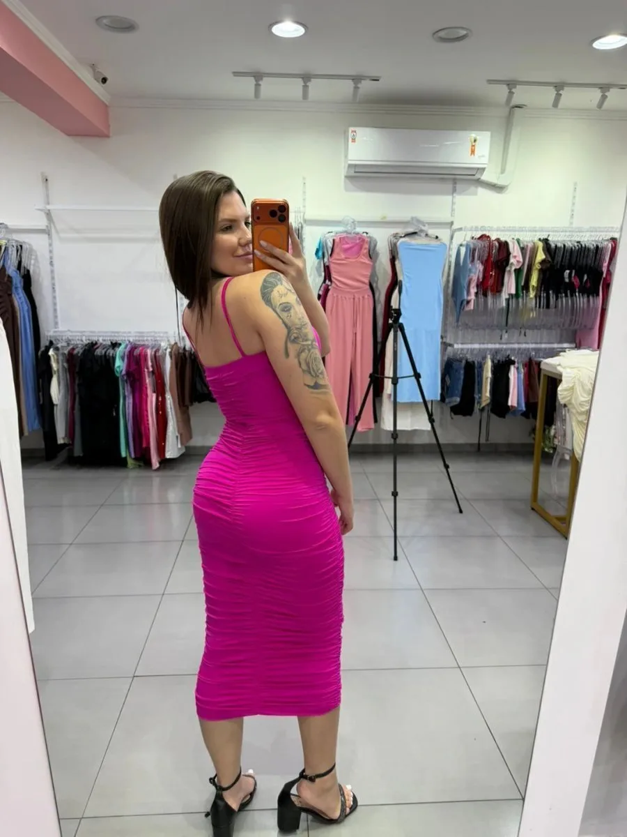 Vestido Suplex Premium Ançinha Fina Rosa - foto 2