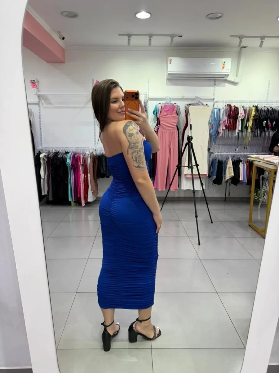 Vestido Longo Suplex Premium Azul Forte - foto 2