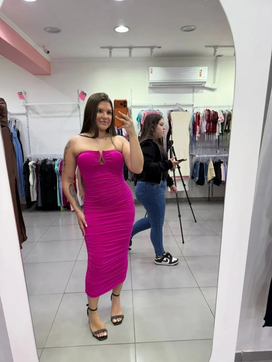 Vestido Longo Suplex Premium Rosa - foto 1