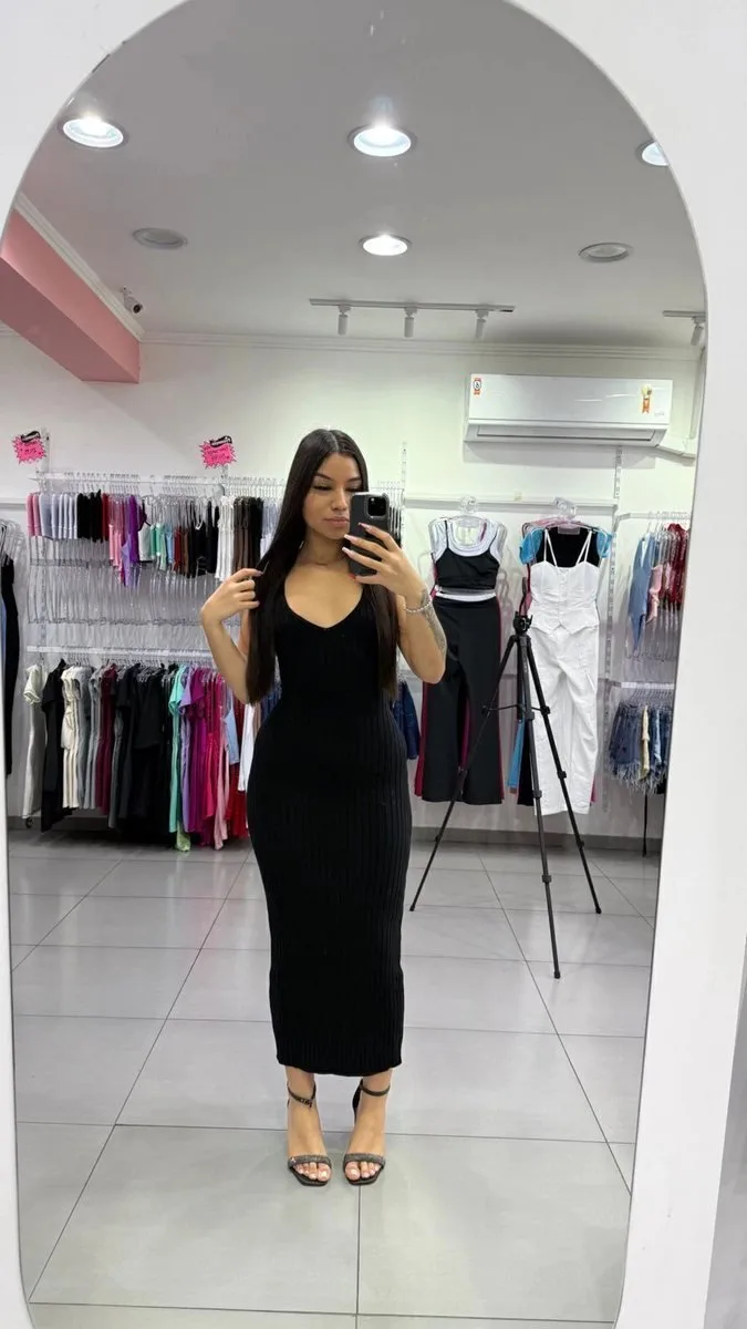Vestido Modal Luxxo Traçado Nas Costas Preto - foto 1