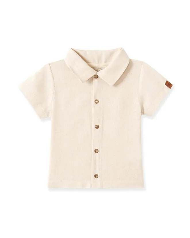 Camisa Linho Pingo Lelê Masculina - Natural - foto 1