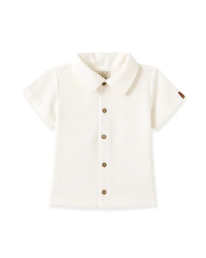 Camisa Linho Pingo Lelê Masculina - Off white - foto 1