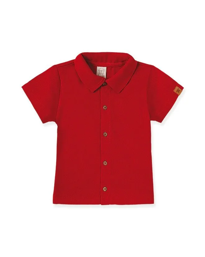 Camisa Linho Pingo Lelê Masculina - Vermelho - foto 1