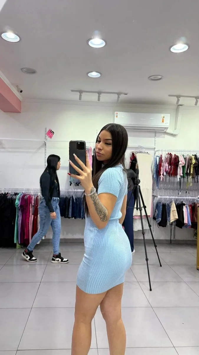 Vestido Modal Amélie Com Ziper Azul Fraco - foto 2