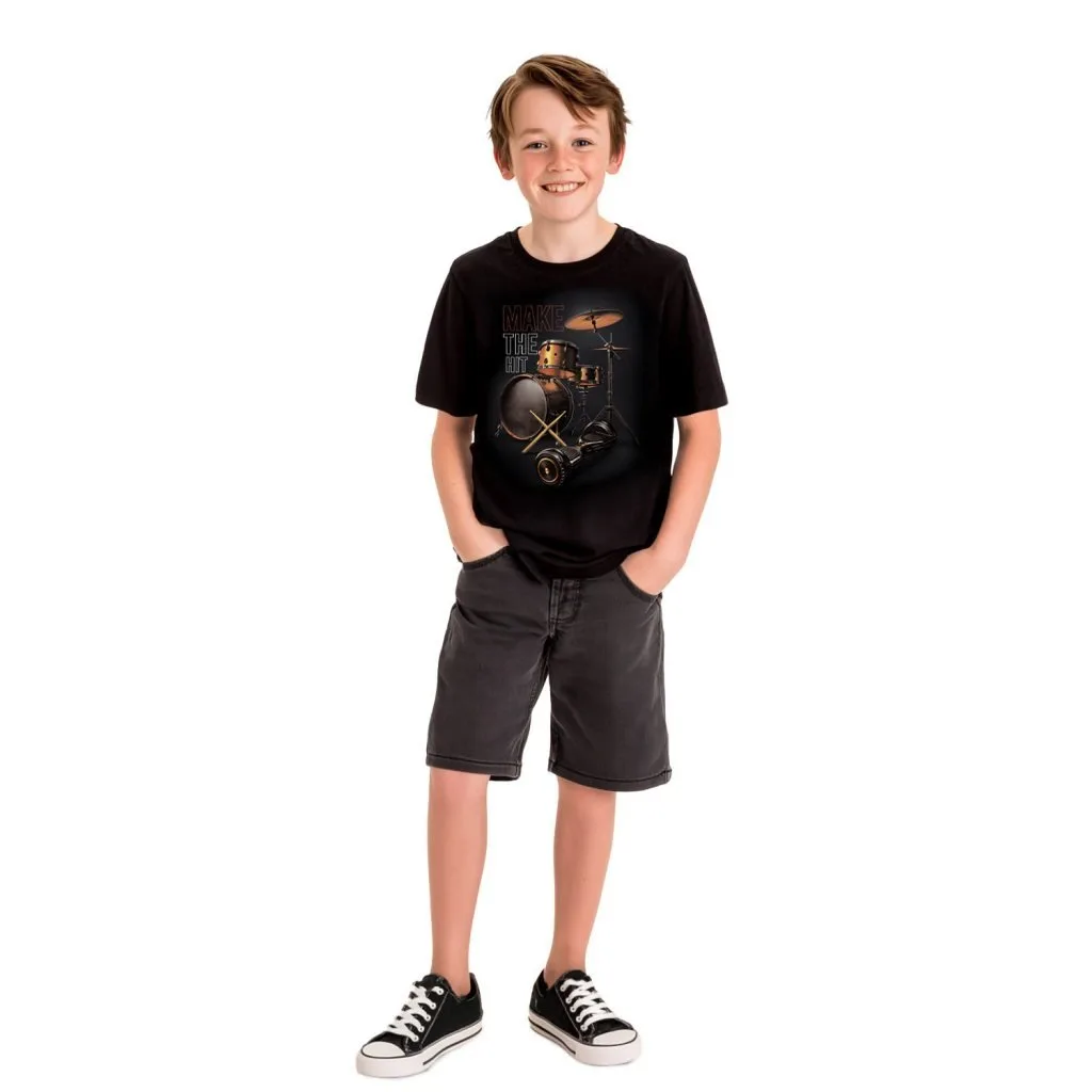 Camiseta Infantil Menino Bateria Kyly - foto 1
