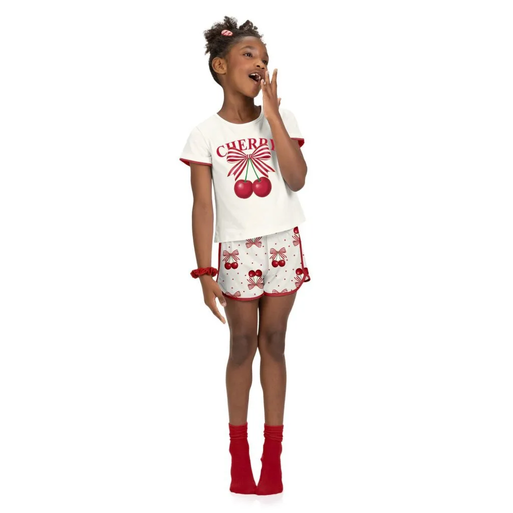 Pijama Infantil Menina Cerejas Kyly - foto 1