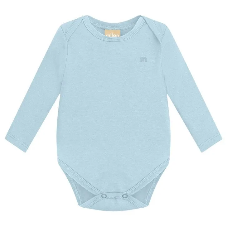 Body Bebê Masculino Liso Milon - Azul claro - foto 1
