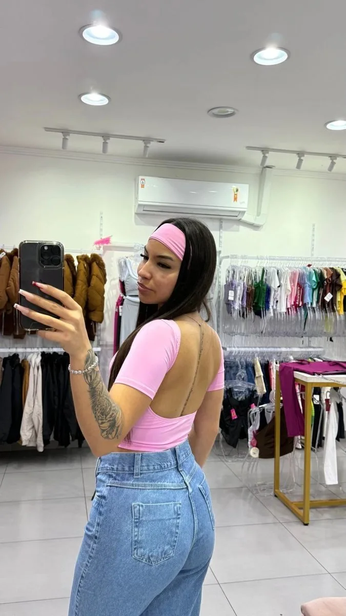 Cropped Com Faixa Jolie Rosa - foto 2