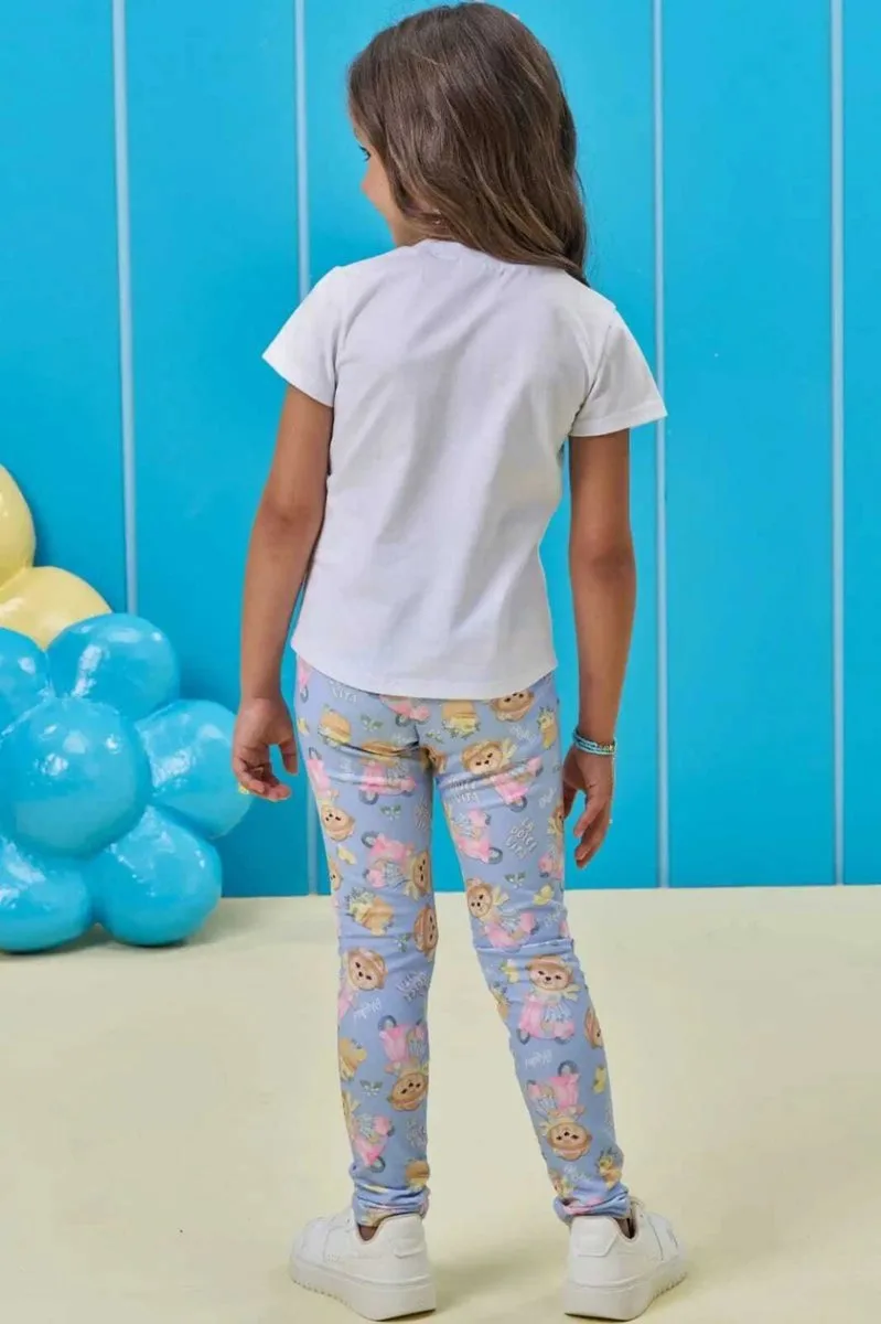 Calça Legging em Molecotton Kukiê Infantil Menina - limão siciliano - foto 2