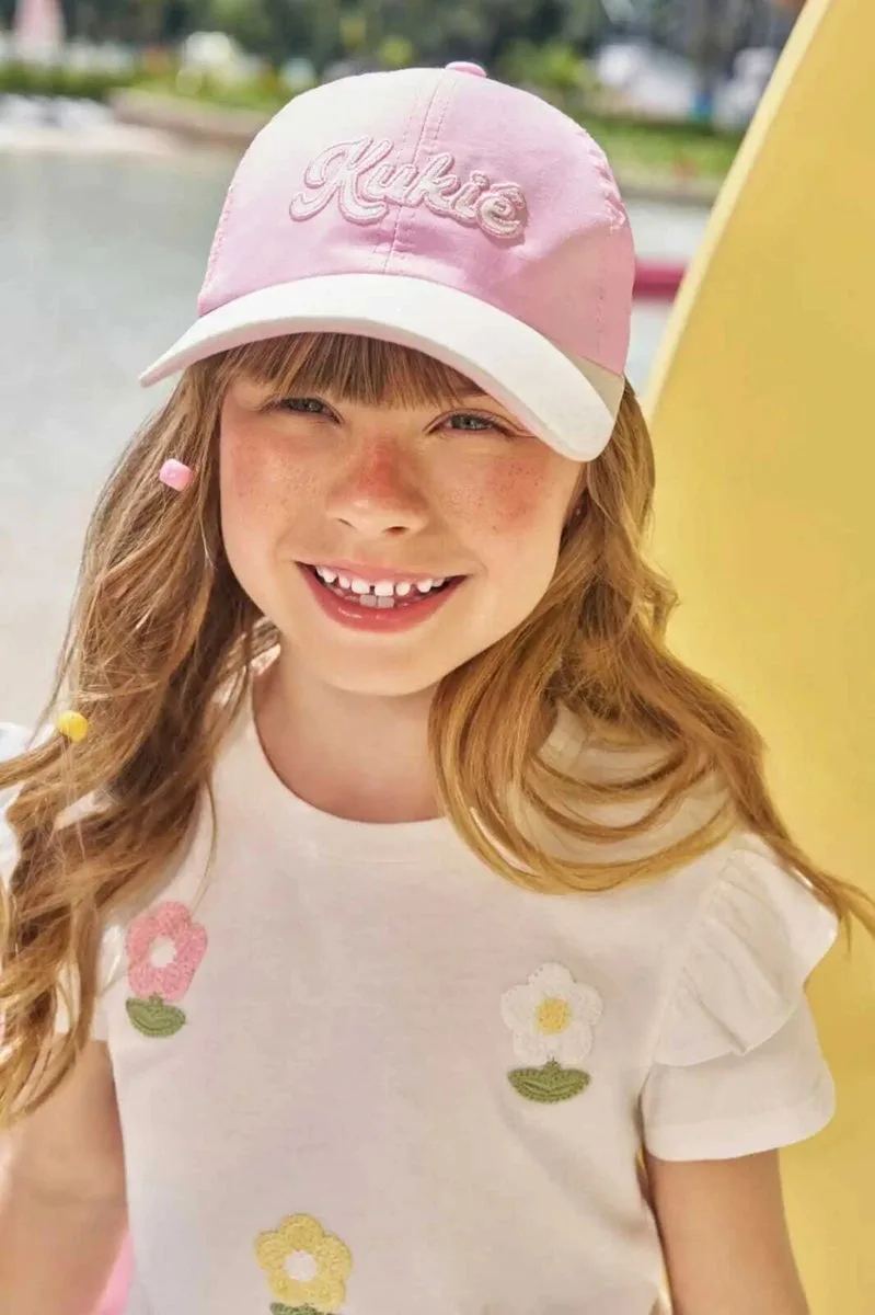 Boné em Nylon Kukiê Infantil Menina - Rosa e Glitter - foto 1