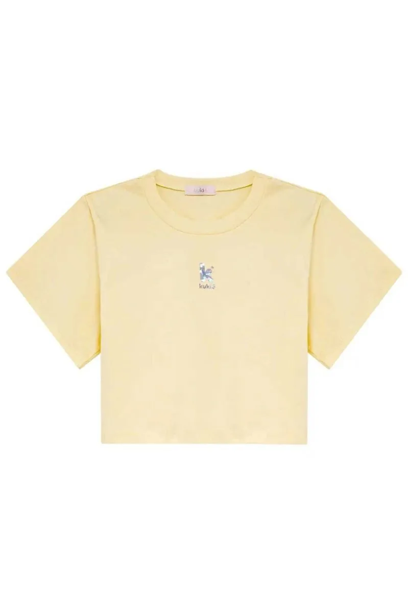 Blusa em Meia Malha Kukiê Infantil Menina - Amarelo - foto 5