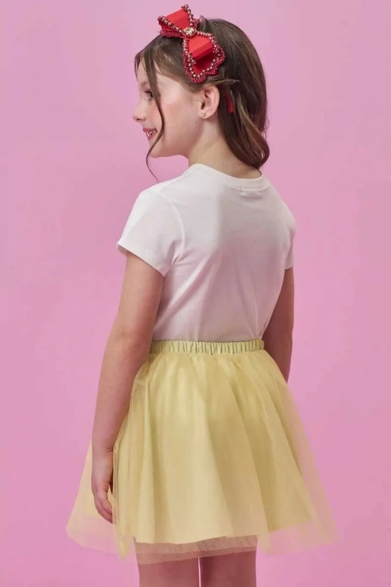 Blusa em Meia Malha Kukiê Infantil Menina - Branca de Neve - foto 2