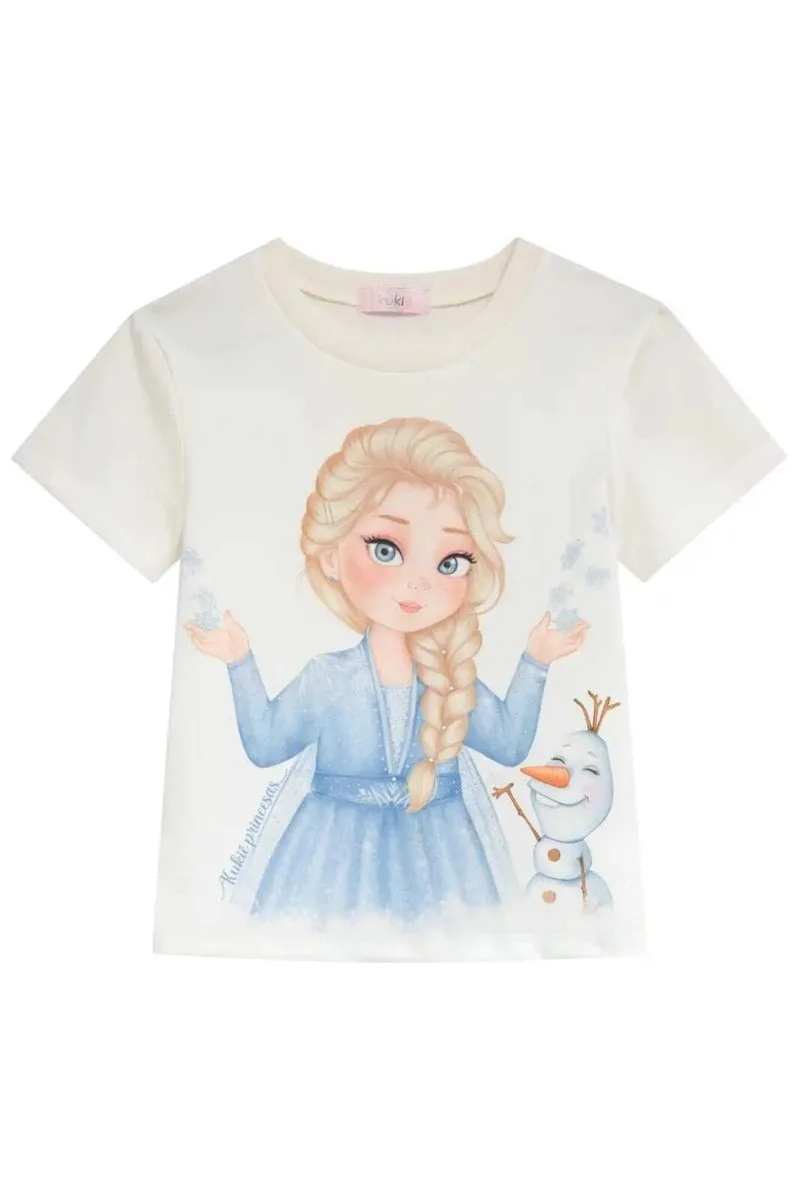 Blusa em Meia Malha Kukiê Infantil Menina - Frozen - foto 3