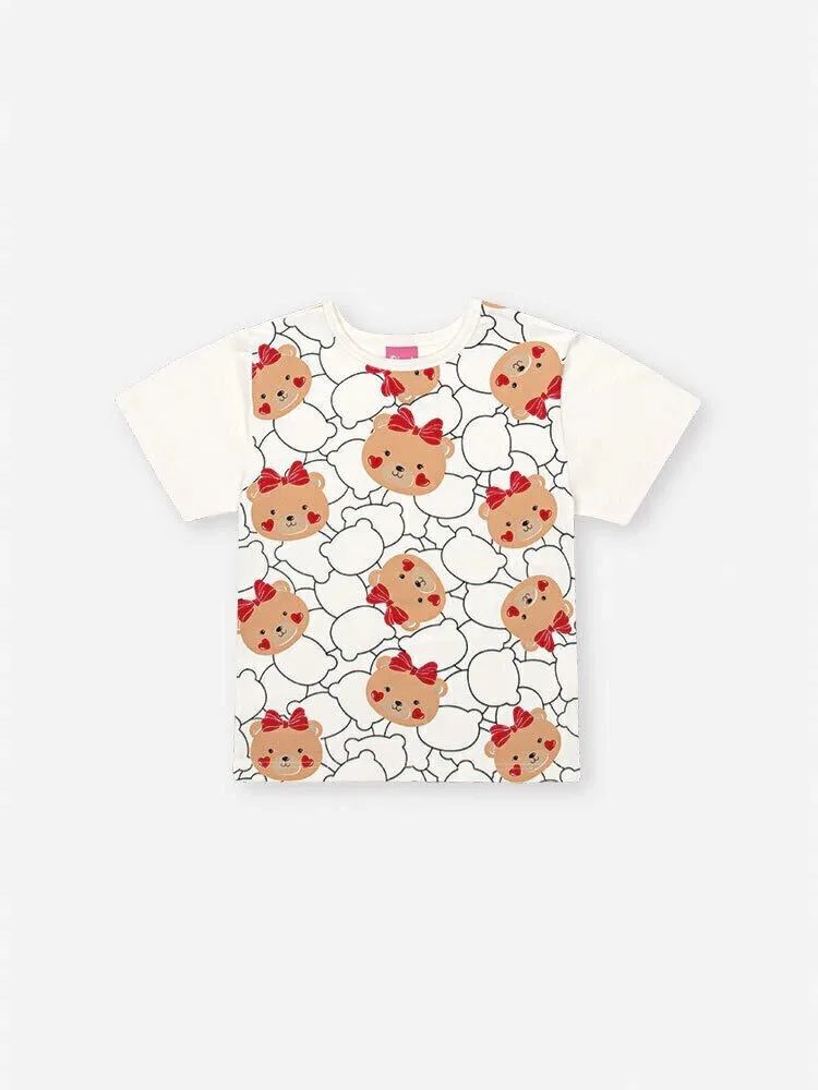 Conjunto Cinti Ursinho Blusa e Shorts / Natural/Vm Marte / - foto 3