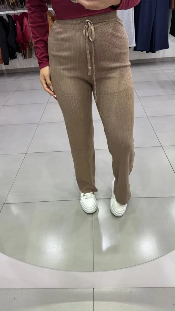 Calça Pantalona Modal Mousse Marrom Claro - foto 1