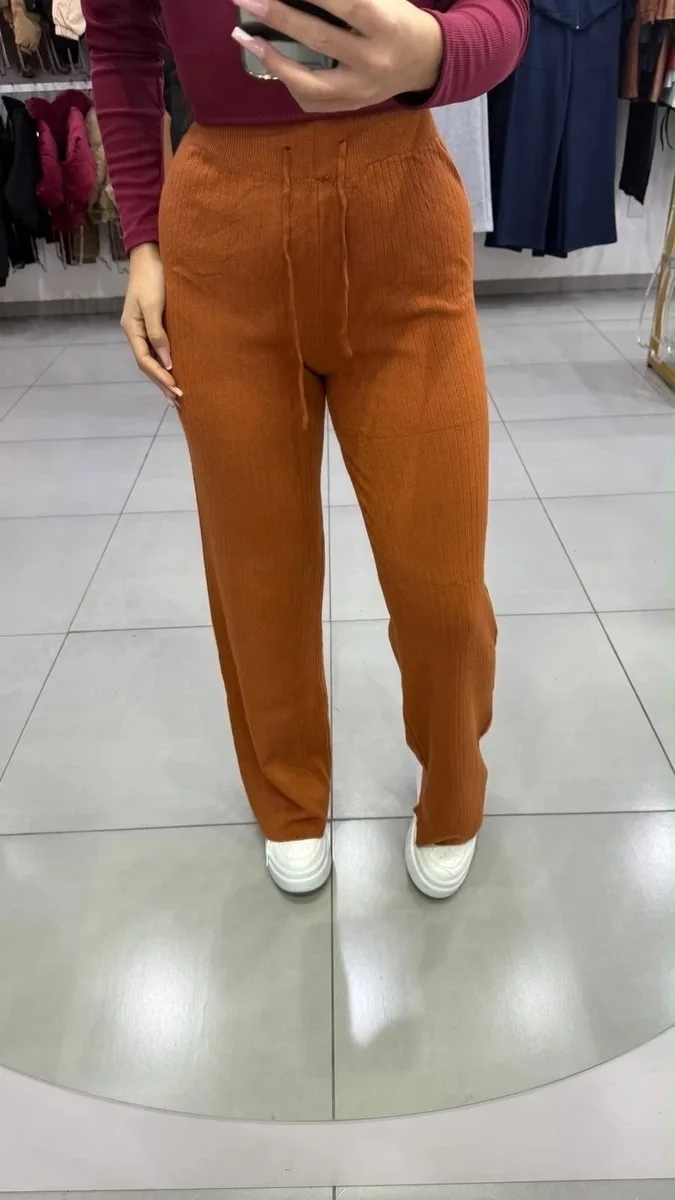 Calça Pantalona Modal Mousse Terracota - foto 1