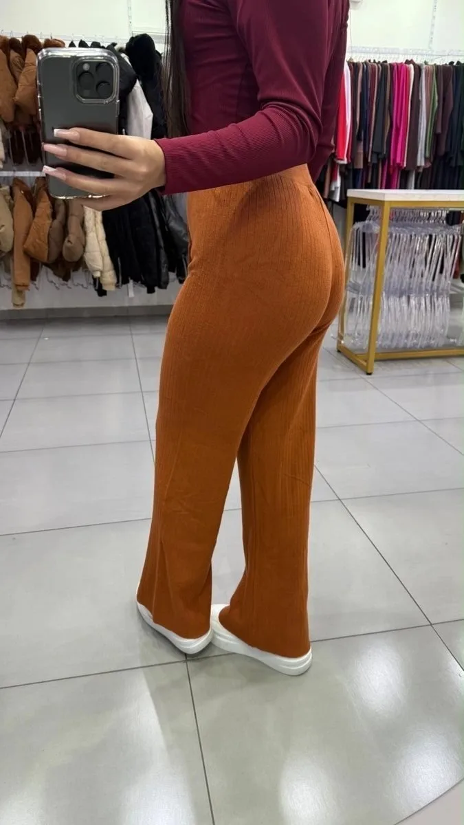 Calça Pantalona Modal Mousse Terracota - foto 2