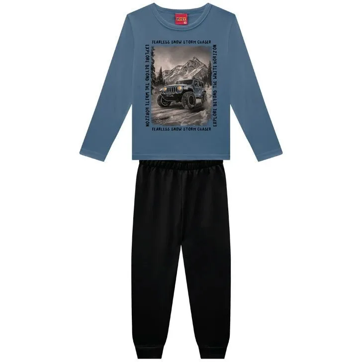 Conjunto Infantil Menino em Algodão Kyly - Azul - foto 1