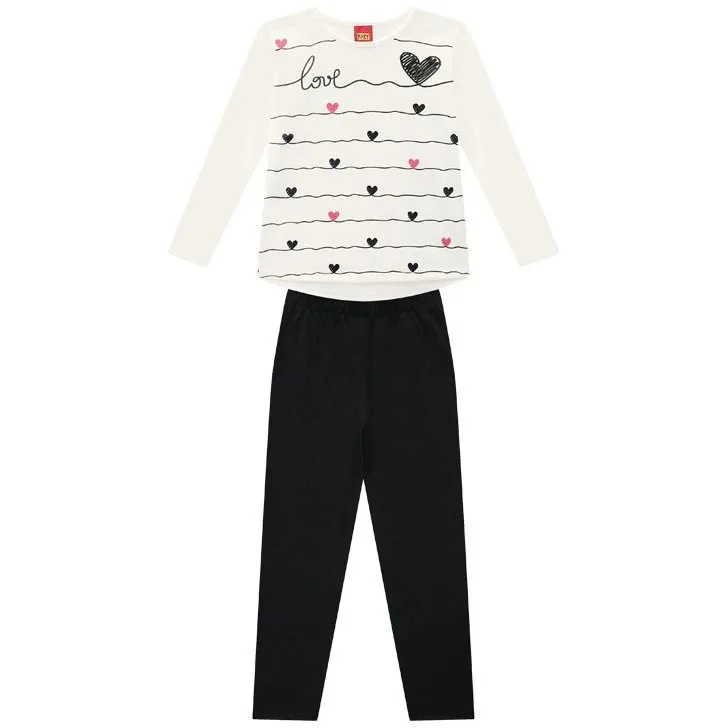 Conjunto Infantil Menina Corações Kyly - foto 2