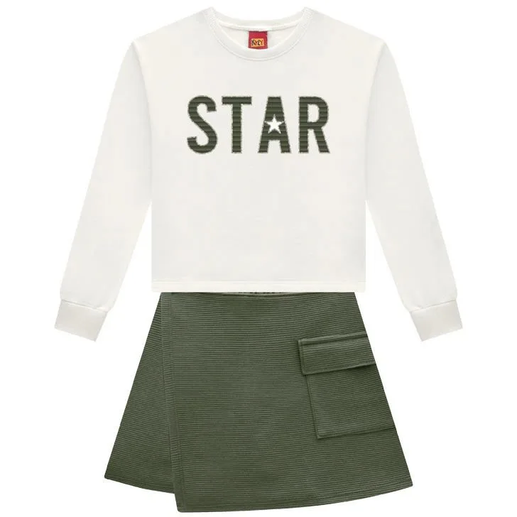 Conjunto Infantil Short saia Bordado Kyly - foto 2