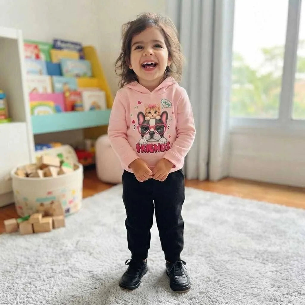 Conjunto Infantil Menina Estampa Cachorro e gato - Kyly - foto 1