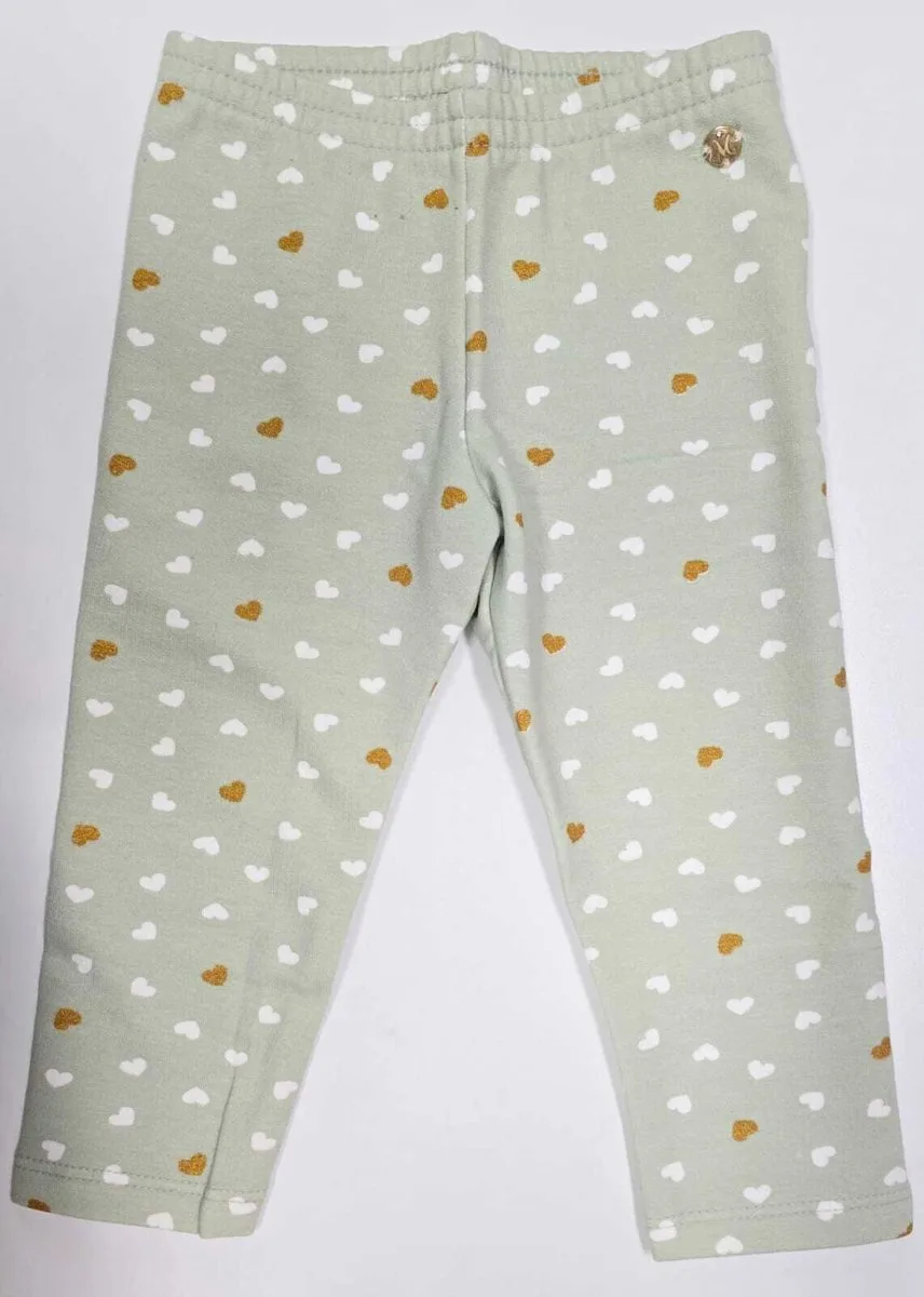 Legging Infantil Milon em Molecotton Coração - Verde Clara - foto 2