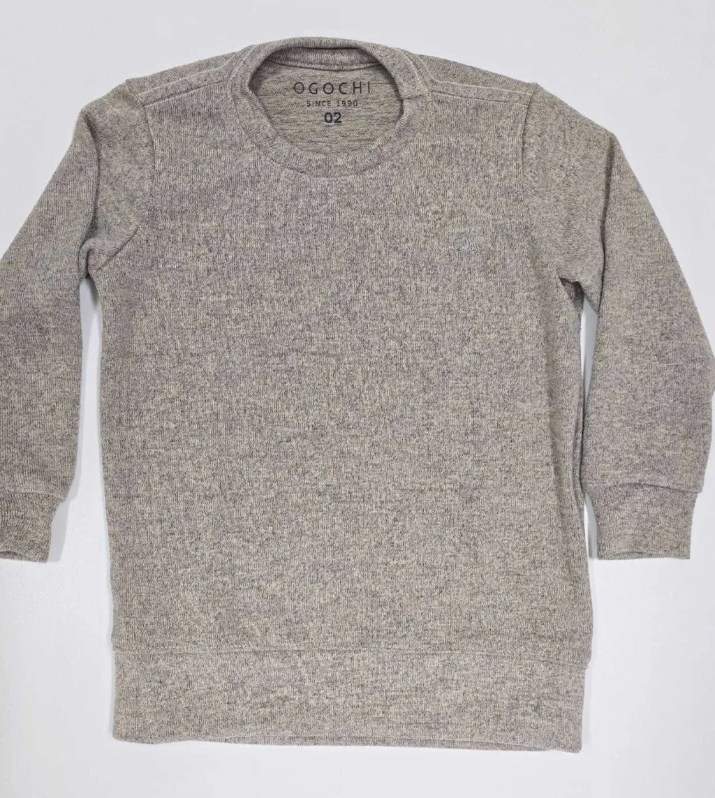 Blusa Tricot Infantil Manga Longa Essencial Ogochi - Bege - foto 1